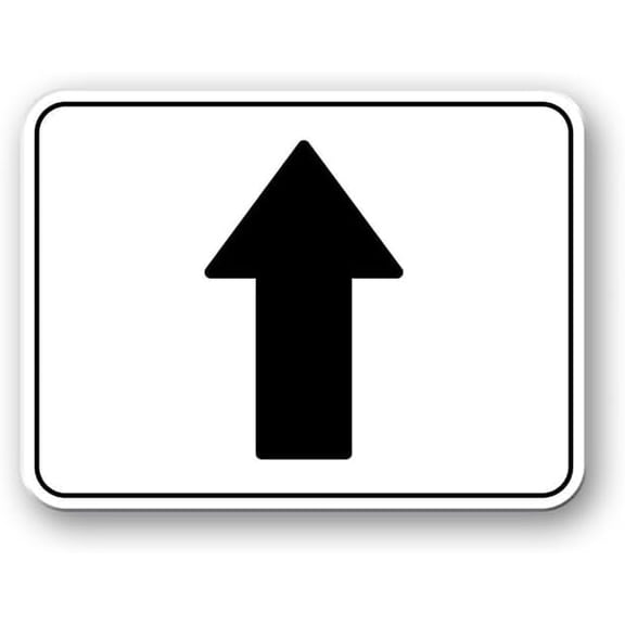 Notice Sign - Forward Pointing Arrow - 8"x12" Metal Sign - Tin Warning Plaque for Indoor & Outdoor Use