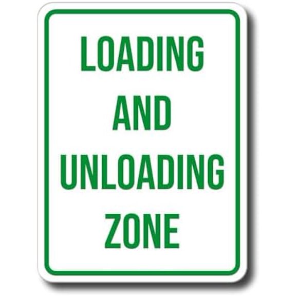 Notice Sign - Loading and Unloading Zone Metal Sign 8x12 Inch Danger Warning Caution for Outdoor & Indoor