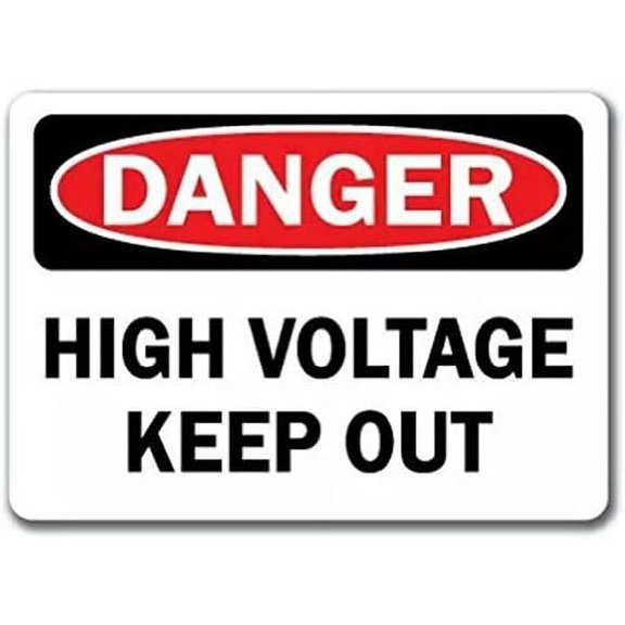 Notice Sign Metal Sign Plate Warn Danger High Voltage Keep Out Home Wall Bar Decor Cave Post Wall Decor Metal Wall Plate Vintage Tin Sign 8x12 inch