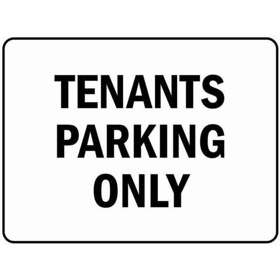 Notice Sign - Tenants Parking Only - 8"x12" Metal Sign - Tin Warning Plaque for Indoor & Outdoor Use
