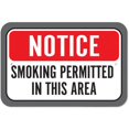 thumbnail image 1 of Notice Smoking Permitted In This Area Sign, 1 of 1