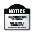 thumbnail image 1 of Notice Thank You For Noticing 10” x 10” Sign | Indoor/Outdoor Plastic | SignMission Designer Noticed Noted Fun Office Novelty Gift Funny Joke Gag Road Garage, 1 of 4