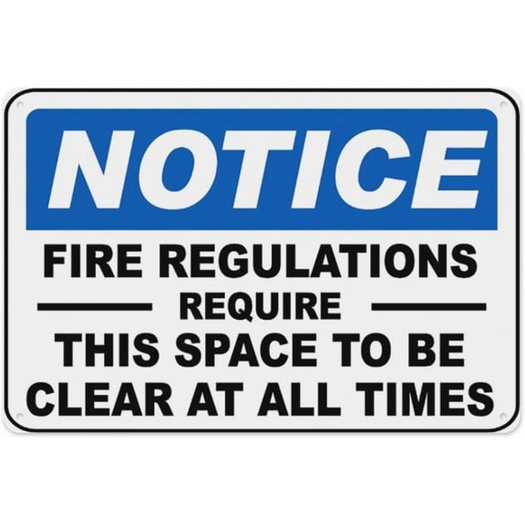 Notice This Space To Be Clear Sign 8"x12", Aluminum Tin Warning Signs for Home Outdoor Garden, Weatherproof Safety Sign for Facility