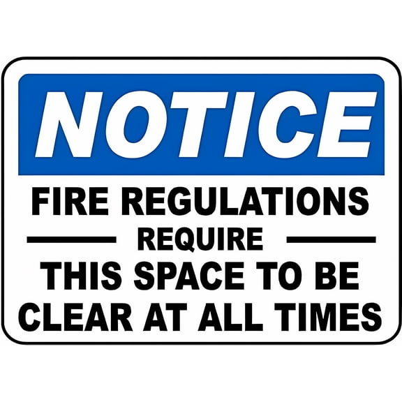 Notice This Space to Be Clear Warning Sign - 8"x12" Tin Metal Vintage Decor, for Home Farm Bar Coffee Shop Club