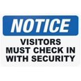 thumbnail image 1 of Notice Visitors Must Check In With Security Warning,Security Entrance Metal Signs for Home Busines Outdoor Indoor Road Yard Garage Street Wall Caution Decor 12 x 8 Inch, 1 of 4