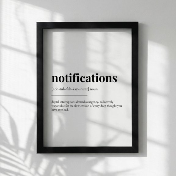 Notifications Definition Notifications Meaning Dictionary Motivational Quote Tech Poster , Poster Print Only