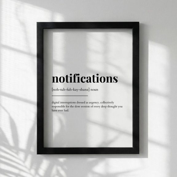 Notifications Definition Poster, Funny Notifications Meaning, Dictionary Style Wall Art, Motivational Quote Print, Tech Decor, Poster Only