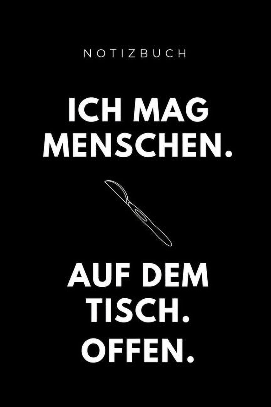 Notizbuch ICH MAG MENSCHEN. AUF DEM TISCH. OFFEN. A5 Notizbuch