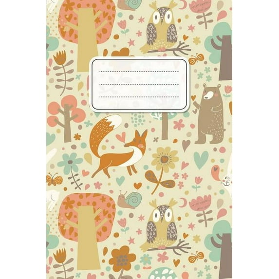 Notizbuch : Wald Und Tiere Cover Design / 120 Seiten / Liniert / Din A5 + (15,24 X 22,86 CM) / Soft Cover / Optimal ALS Tagebuch, Bullet Journal, Rezeptbuch, Malbuch, Skizzenbuch Usw.