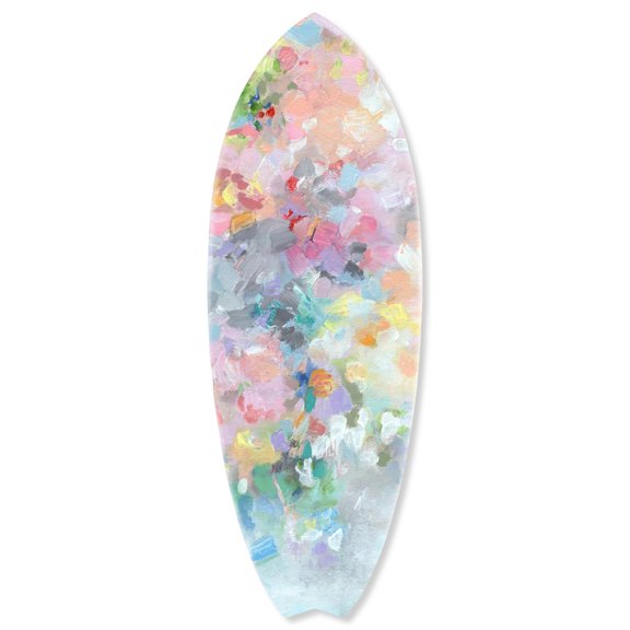 Notoriart Modern Abstract Coastal Acrylic Wall Art Easy-to-Hang, 1 panel 13" x 37", Floral Abstract I