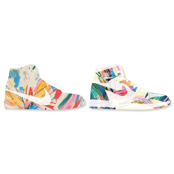 Notoriart Play to Win Sneaker Set Acrylic Wall Art Die-Cut, 19" x 10.5", Urban Modern Street Style Decor, Easy-to-Hang