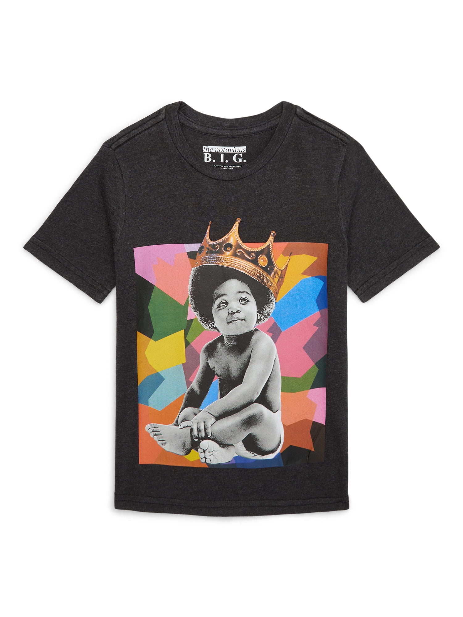 Notorious BIG Boys Kaleidoscope Graphic Tee with Short Sleeves, Sizes 4-18