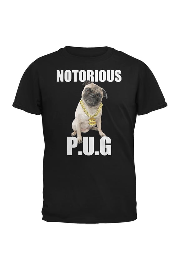 Notorious PUG Black Adult T-Shirt - Small