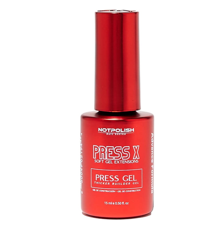 Notpolish Press X Nail Glue Gel; Quick Cure, Long-Lasting Hold, 1 Bottle, 0.5 oz
