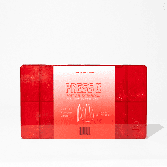 Notpolish, "Press X" Gel Tips Case, Assorted, Almond Shape, Short, 630 Units