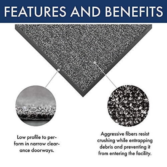 Notrax 231 Prelude Indoor/Outdoor Entrance Mat, for Home or Business, 3' X 10' Gray