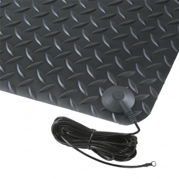 Notrax 826R0475BL 4 x 75 ft. Non-Slip Diamond Stat Anti-Static Floor Mat, Black