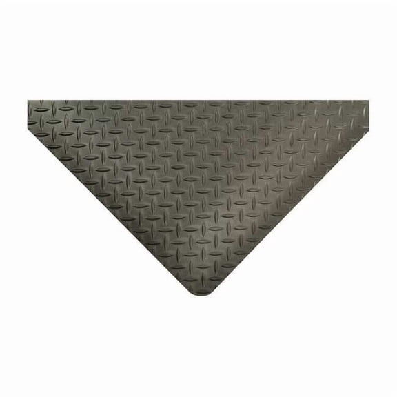 Antifatigue Mat, 3 ft. L x 3 ft. W, 9/16" Thickness, Vinyl, Diamond Plate, Black 485S0033BL