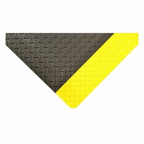 Antifatigue Mat, 8 ft. L x 4 ft. W, 9/16" Thickness, Vinyl, Diamond Plate, Black/Yellow