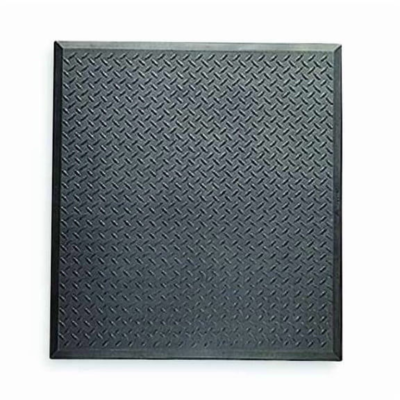 Antifatigue Mat, 2 ft. 7" L x 3 ft. W, 1/2" Thickness, Rubber, Diamond Plate, Black
