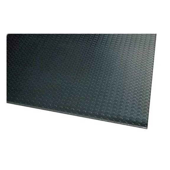 Antifatigue Mat, Diamond Plate, 5 ft x 3 ft, 1/2 in Thick, Black, PVC Foam