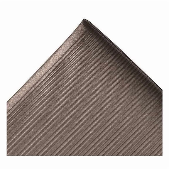 Antifatigue Mat, 6 ft. L x 3 ft. W, 1/2" Thickness, Closed Cell PVC Foam, Corrugated, Black