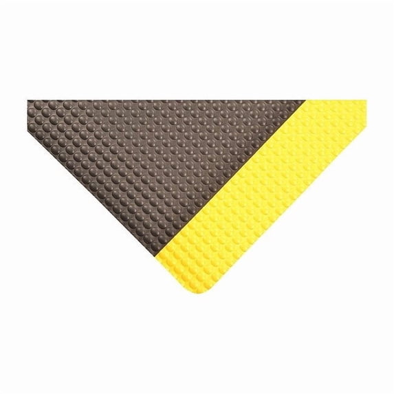Antifatigue Mat, 3 ft. L x 2 ft. W, 1" Thickness, Vinyl, Bubble Top, Black/Yellow 982S0023YB