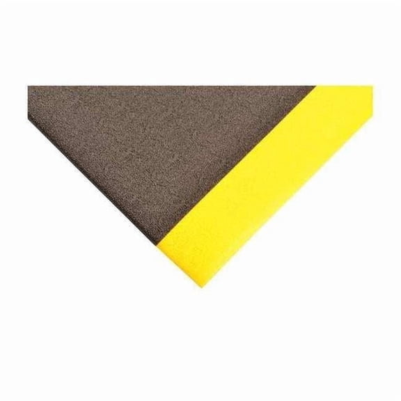 Antifatigue Mat, 6 ft. L x 4 ft. W, 3/8" Thickness, Closed Cell PVC Foam, Pebble, Black/Yellow