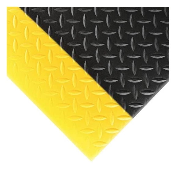 Notrax Antifatigue Runner,Black,YllwBrdr,2x6ft 419S0026BY