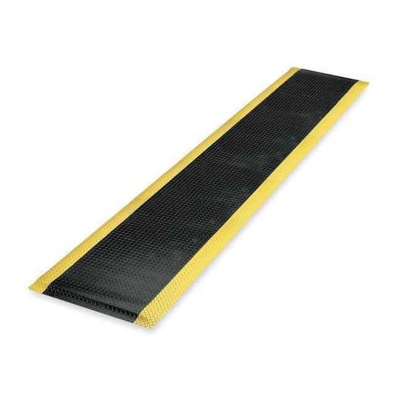 Notrax Antifatigue Runner,Black,YllwBrdr,3x75ft 479C0036YB