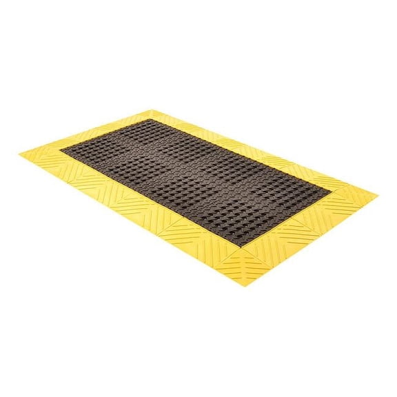 Notrax Drainage Mat,Black wYlwBrdr,3 ft.x5 ft. 620S0035BY