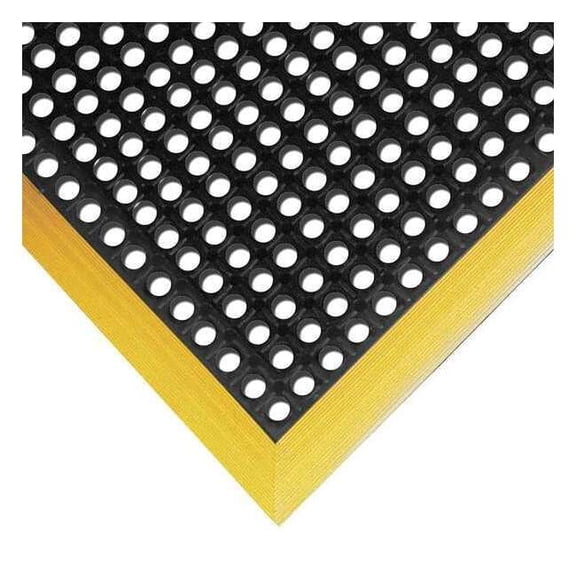 Notrax Drainage Mat,Black wYlwBrdr,3ft2"x3ft4" 549S3840YB