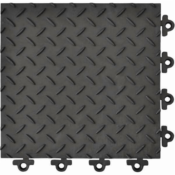 Notrax Interlocking Antifatigue Mat Tile, 12 in W x PVC, Black 621STL12BL