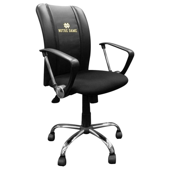Black Notre Dame Fighting Irish Team Logo Curve Task Chair