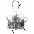 thumbnail image 1 of Notre Dame Apron, Square of the Archdiocese and Apse of Notre Dame Historic French Landmark, Unisex Kitchen Bib with Adjustable Neck for Cooking Gardening, Adult Size, Grey and White, by Ambesonne, 1 of 4