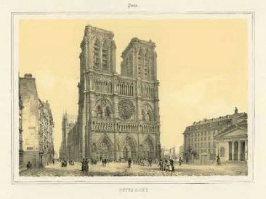 Notre Dame Canvas Art - French 19th C (18 x 24)