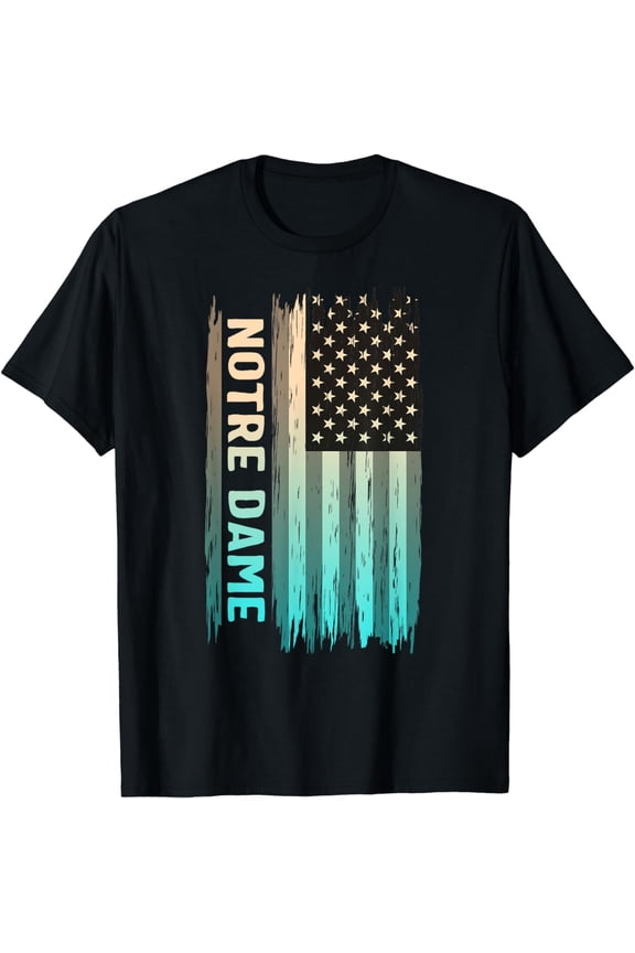 Notre Dame City French Paris France Tourist Vacation Flag T-Shirt