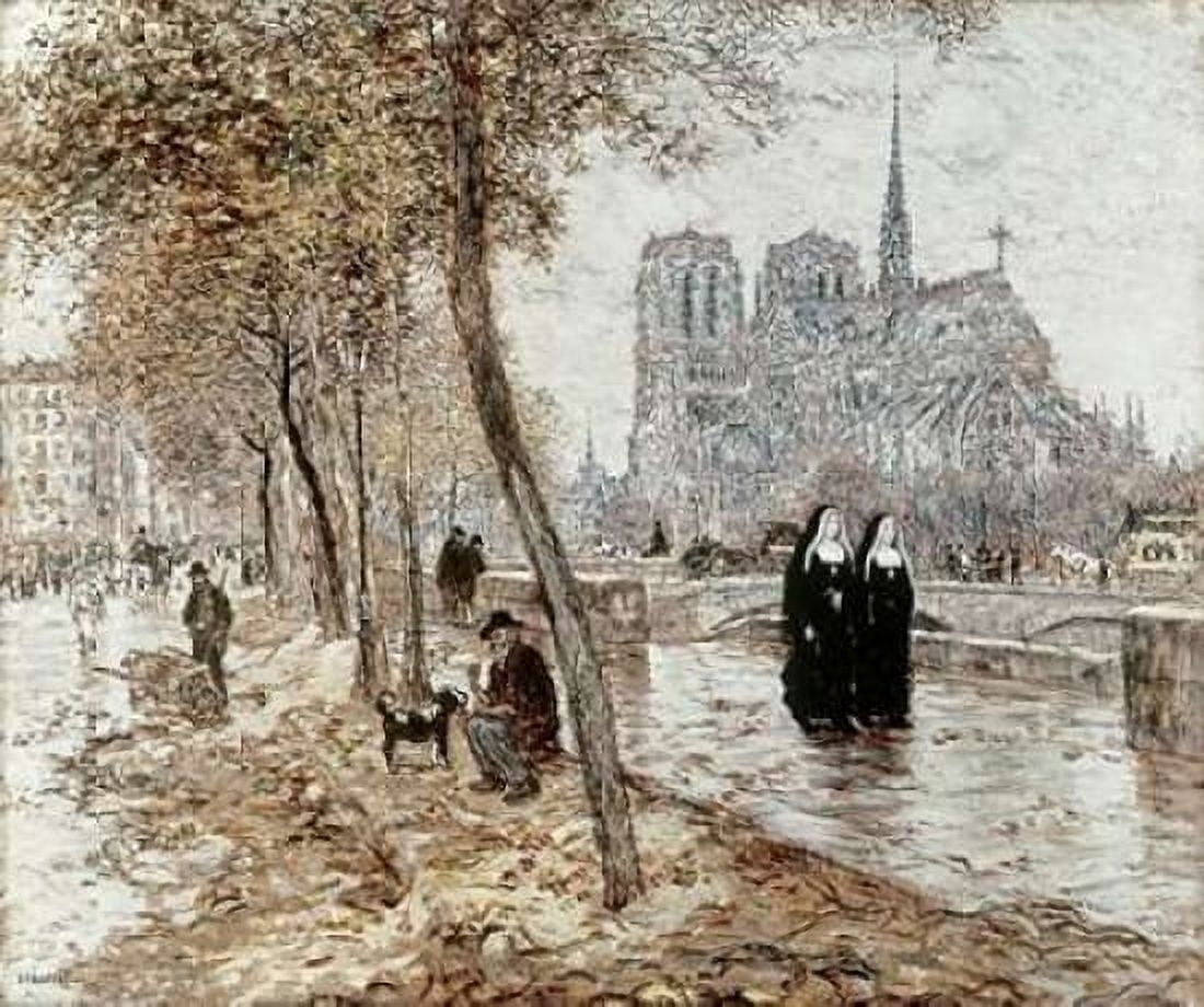 Notre Dame De Paris Canvas Art - Jean-Francois Raffaelli (20 x 24)