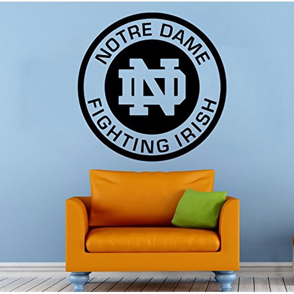 Notre Dame Logo Wall Vinyl Decal Sticker Fighting Irish NCAA College Football Sport Home Interior Removable Decor (22"high X 22"Wide)