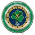 thumbnail image 1 of Notre Dame Fighting Irish 19" Shamrock Neon Wall Clock, 1 of 3