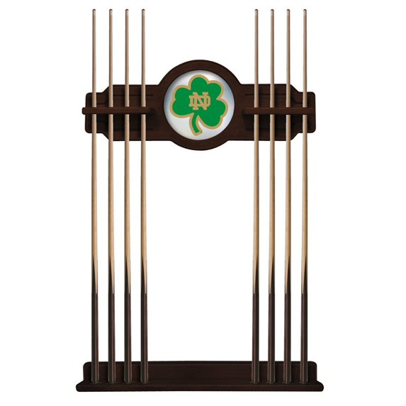 English Tudor Notre Dame Fighting Irish Shamrock Eight Stick Pool Cue Rack
