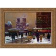 thumbnail image 1 of Notre Dame, St. Michael, under the snow 24x18 Gold Ornate Wood Framed Canvas Art by Edouard Cortes, 1 of 2