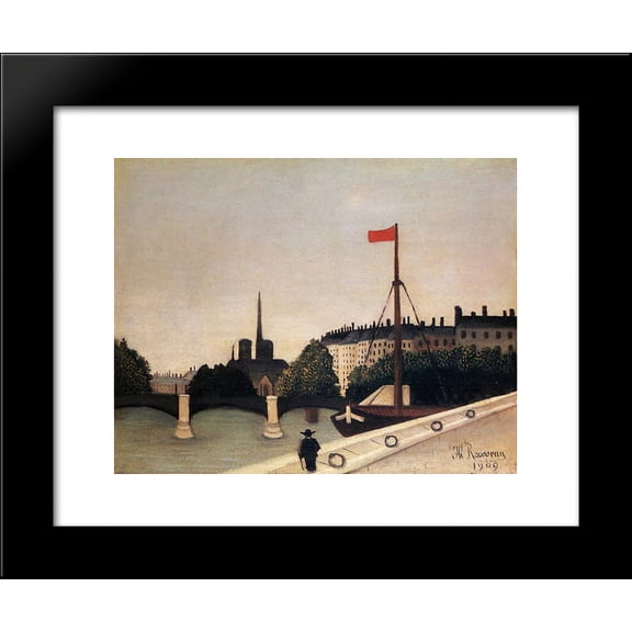 Notre Dame View of the Ile Saint Louis from the Quai Henri IV 20x24 Framed Art Print by Henri Rousseau