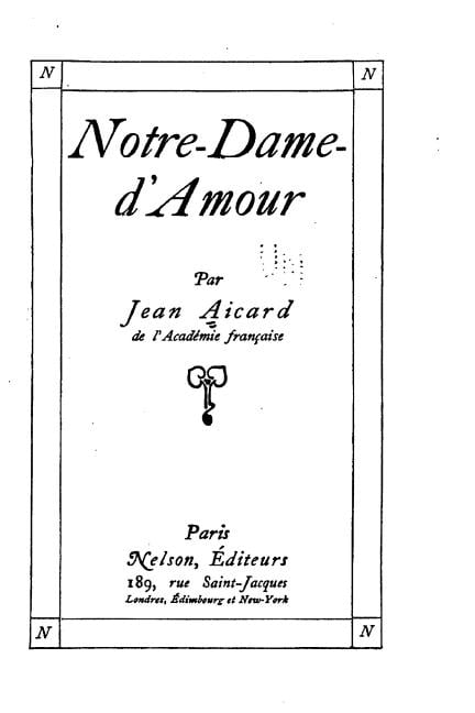Notre-Dame-d'Amour, (Paperback)