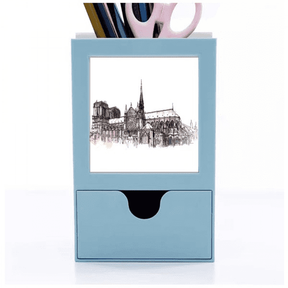 Notre-Dame de in Paris France Desk Supplies Organizer Pen Holder Card