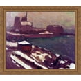 thumbnail image 1 of Notre-Dame in Winter 34x28 Large Gold Ornate Wood Framed Canvas Art by Albert Marquet, 1 of 2
