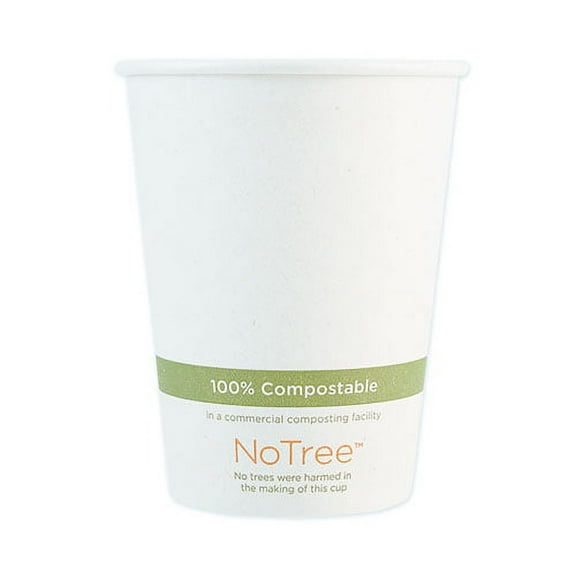 Notree Paper Hot Cups, 12 Oz, Natural, 1,000/carton | Bundle of 5 Cartons