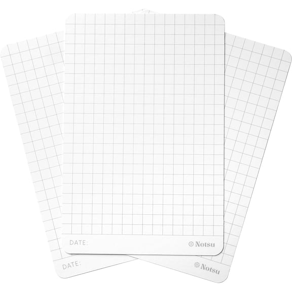 Notsu Graph Grid Index Cards 4x6 inch, 40 ct | Thick Graphing Note Cards w/Rounded Corners | Premium Heavy Duty Paper 350 gsm