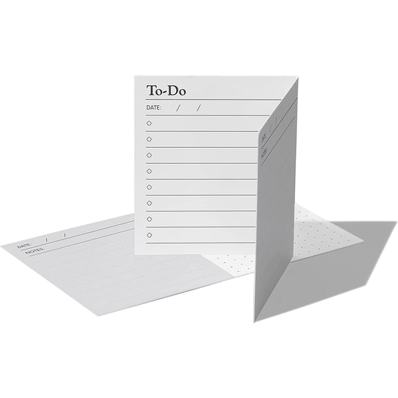 Notsu To Do List Foldable Scored Index Cards 3x5 (Pack of 50) | Thoughtfully Designed Double Sided Planner Notecards for Personal Productivity and Professional Organization