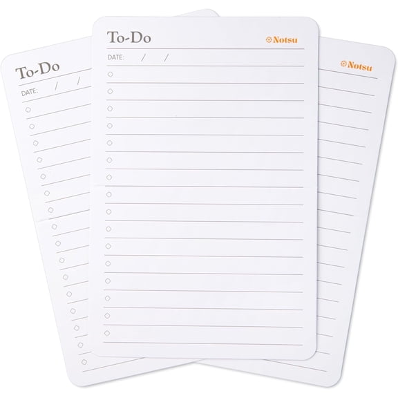 Notsu To Do List Grid Index Cards 4x6 | 40 Task Planner Foldable Vertical Notecards with Rounded Corners